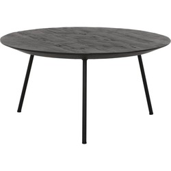 DTP Home Coffee table Jupiter large BLACK,30xØ60 cm, recycled teakwood