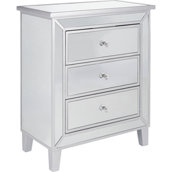 Beliani BREVES - Commode-Zilver-Glas