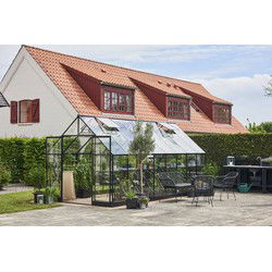 Tuinkas Qube 816, zwart, veiligheidsglas 3mm/1 Halls