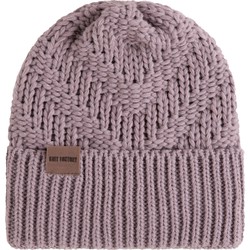 Knit Factory Sally Gebreide Muts Dames - Big Beanie - Mauve - One Size - Grof gebreid