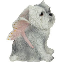 Clayre & Eef Beeld Hond 11x10x13 cm Grijs Kunststof