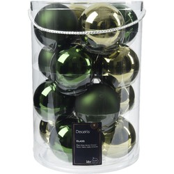 Kerstballen glas d8 cm groen 16st