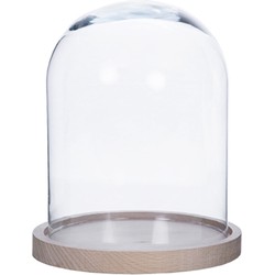 Alessandro Stolp - glas/hout - 23 x 31 cm - op houten plateau - Decoratieve stolpen