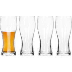 Bierglazen/drinkglazen - 4x stuks - 400 ml - Hoog model bierglas - Bierglazen