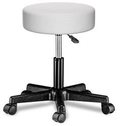 Casaria Verstelbare Draaikruk - Kunstleer 46/60cm Zithoogte Wit