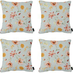 Madison -  Sierkussen Florina orange - Ca. 50x50 cm - Set van 4