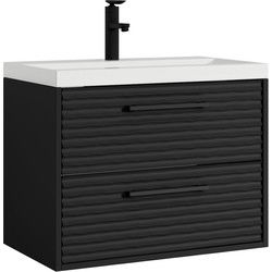 Badplaats Badkamermeubel Set Etna 01 60 cm - Mat zwart - Badmeubel met wastafel