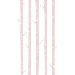 ESTAhome fotobehang berken boomstammen zacht roze - 150 x 279 cm - 158927