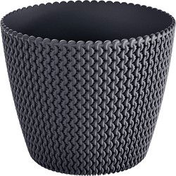 Prosperplast plantenpot kunststof - antraciet - D26 x H23 cm - Plantenpotten
