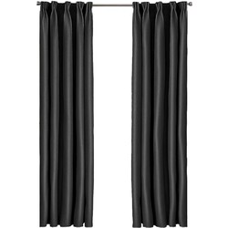 Larson - Luxe effen blackout gordijn - met haken - 3m x 2.5m - Zwart