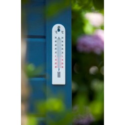 5 stuks - Muurthermometer kunststof wit 20x4,5x0,6cm