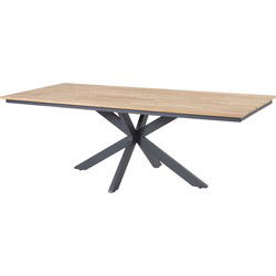 Minerva Tafelframe Antracite Met Tafelblad Teak 220 x 95 cm