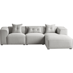 Beliani DOLVA - Hoekbank-Grijs-Polyester