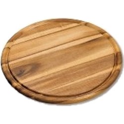 Houten broodplank/serveerplank rond met sapgroef 30 cm - Serveerplanken