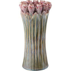 PTMD Vaas Tulips - 18x18x39 cm - Keramiek - Groen