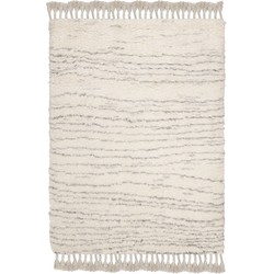 Safavieh Moroccan Inspired Indoor Hand Knotted Area Rug, Kenya Collection, KNY351, in Ivory & Grey, 183 X 274 cm