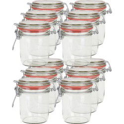 12x weckpot/inmaakpot - glas - 300 ml - beugelsluiting - transparant - Weckpotten