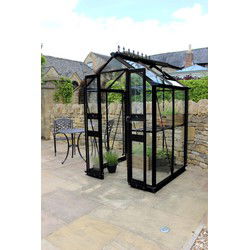 Birdlip 44, zwart gecoat, veiligheidsglas 3mm