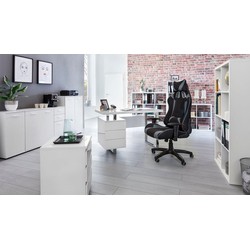 Pippa Design bureaustoel gamingstoel - zwart grijs