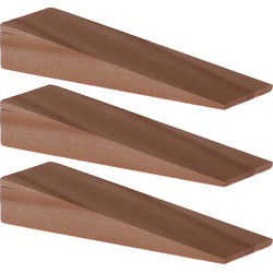 Deltafix Deurwig - 3x - hout - 7 x 1,2 cm - deurstopper - Deurstoppers
