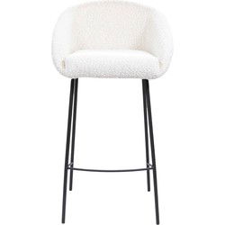 Barstoel Stof Beige - Zithoogte	65cm - 52x42x88cm - Lova - Set van 2
