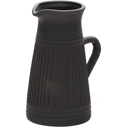 Kave Home - Menre vaas van terracotta met zwarte afwerking 26 cm