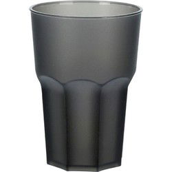Limonade/drinkbeker kunststof - zwart - 480 ml - 12 x 9 cm - Bekers