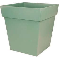 Bloempot Toscane vierkant kunststof groen L39 x B39 x H39 cm - Plantenpotten