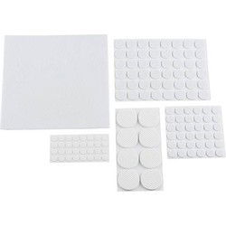 Kinzo Meubelvilt - 125x stuks - zelfklevend - anti-kras viltjes - wit - Meubelviltjes