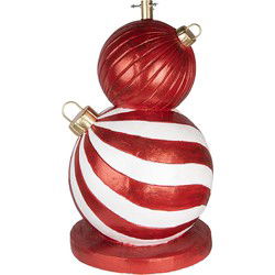 Clayre & Eef Kerstboom Standaard Ø 55x84 cm Rood Wit Keramisch materiaal