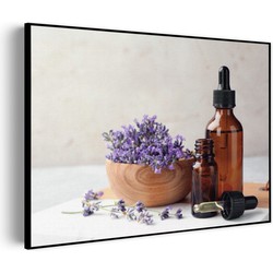 Muurwerken Akoestisch Schilderij - Beautysalon Lavendel Marmer 01 - Geluidsdempend Wandpaneel - Wanddecoratie - Geluidsisolatie - PRO (AW 0.90) XXL (150x107)