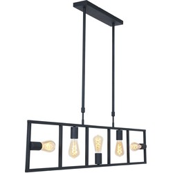 Industriële Hanglamp Nimbus Zwart 5-lichts