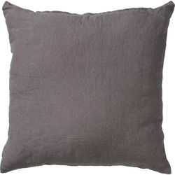 Dutch Decor LINN - Kussenhoes 45x45 cm - 100% linnen - effen kleur - Charcoal Gray - antraciet - Dutch Decor