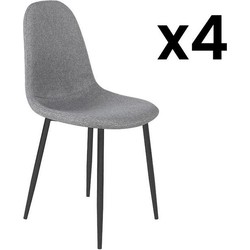 Eetkamerstoelen Set van 4 set -  Scandinavische stijl - Modern Design - Grey - Stof