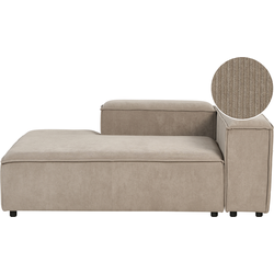 ARDAL - Chaise longue - Taupe - Rechtszijdig - Corduroy