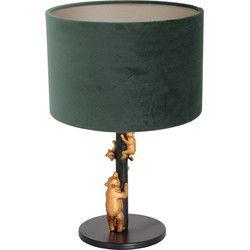 Anne Lighting - tafellamp - Animaux - zwart - metaal velours stof - Ø 20cm - E27 - 8233ZW