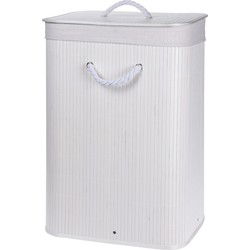 Wasmand - wit - bamboe - 60 l - 40 x 30 x 60 cm - Wasmanden