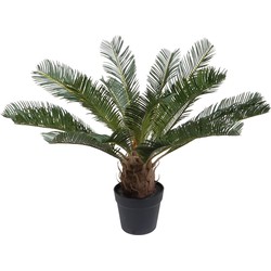 Kopu® Kunstplant Cycaspalm 60 cm in zwarte pot - 18 varens - Nepplant