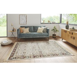 Klassiek vloerkleed - Laagpolig - Naveh - Franjes - Beige / Multi - 95 X 140 CM