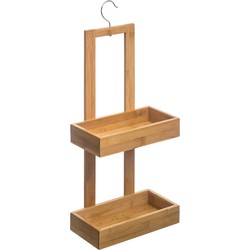 Decopatent® Doucherek voor over Douchekop - 2 Laags Legplanken - Doucherekje Hangend douchestang - Bamboe hout - Douchemandje