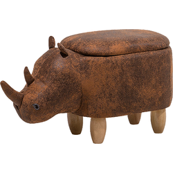 Beliani RHINO - Dierenhocker-Bruin-Kunstleer