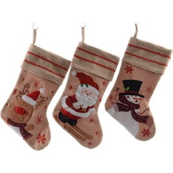 3x stuks setje kerstsokken van 45 cm - Kerstsokken