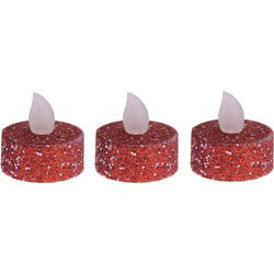 Ambiance Light Waxinelichtjes - LED - 6x stuks - rood - LED kaarsen