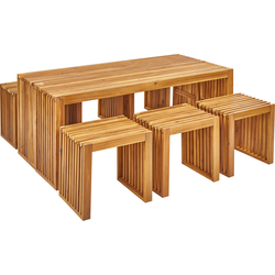 BELLANO - Tuinset 6-zits - Lichthout - Acaciahout