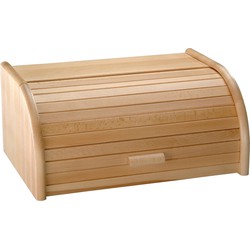 Houten brood bewaarbak/bewaardoos met rolluik deksel 20 x 30 x 15 cm - Broodtrommels