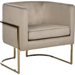 Beliani SIRKKA - Fauteuil-Beige-Fluweel