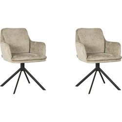LABEL51 Eetkamerstoel Joy - Beige - Elegance - set van 2