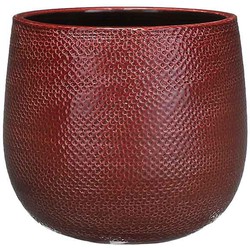 Mica Decorations gabriel ronde bloempot bordeaux maat in cm: 19 x 21