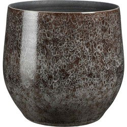 Plantenpot/bloempot terracotta - antraciet - D29 x H26 cm - binnen - Plantenpotten