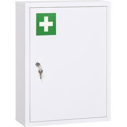4goodz Medicijnkastje EHBO-kastje met slot RVS 15x40x53 cm - Wit